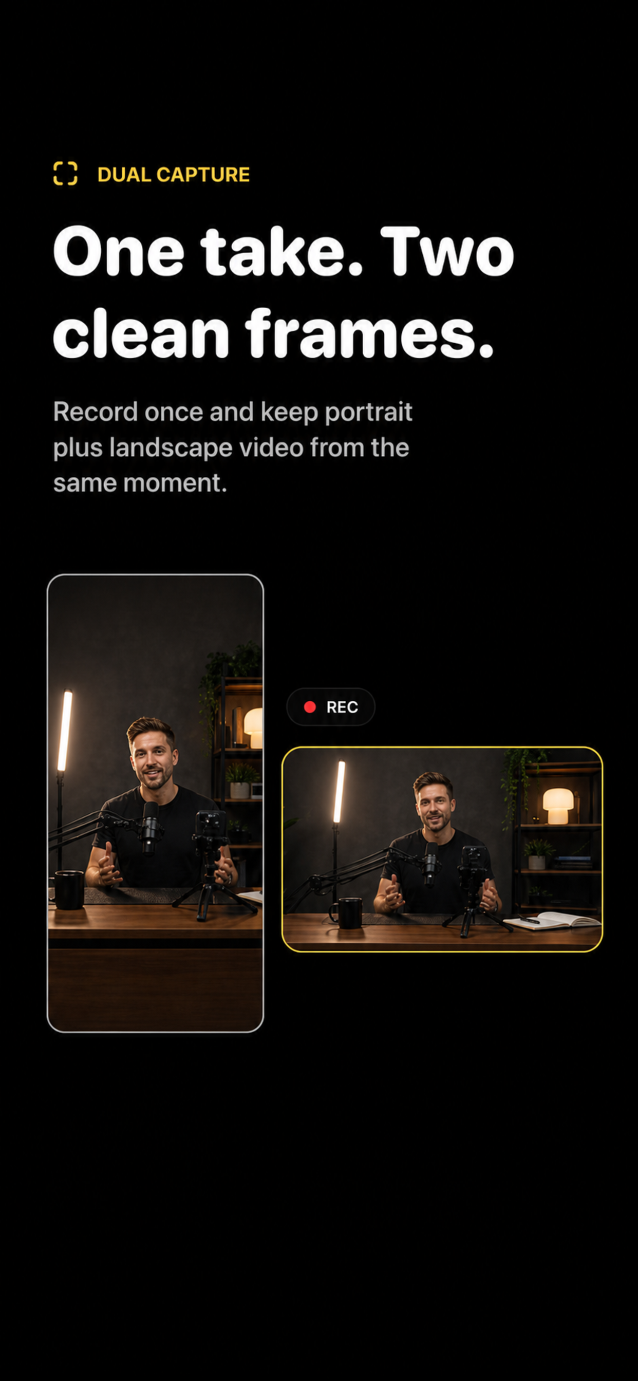 DualShot Recorder portrait capture on iPhone