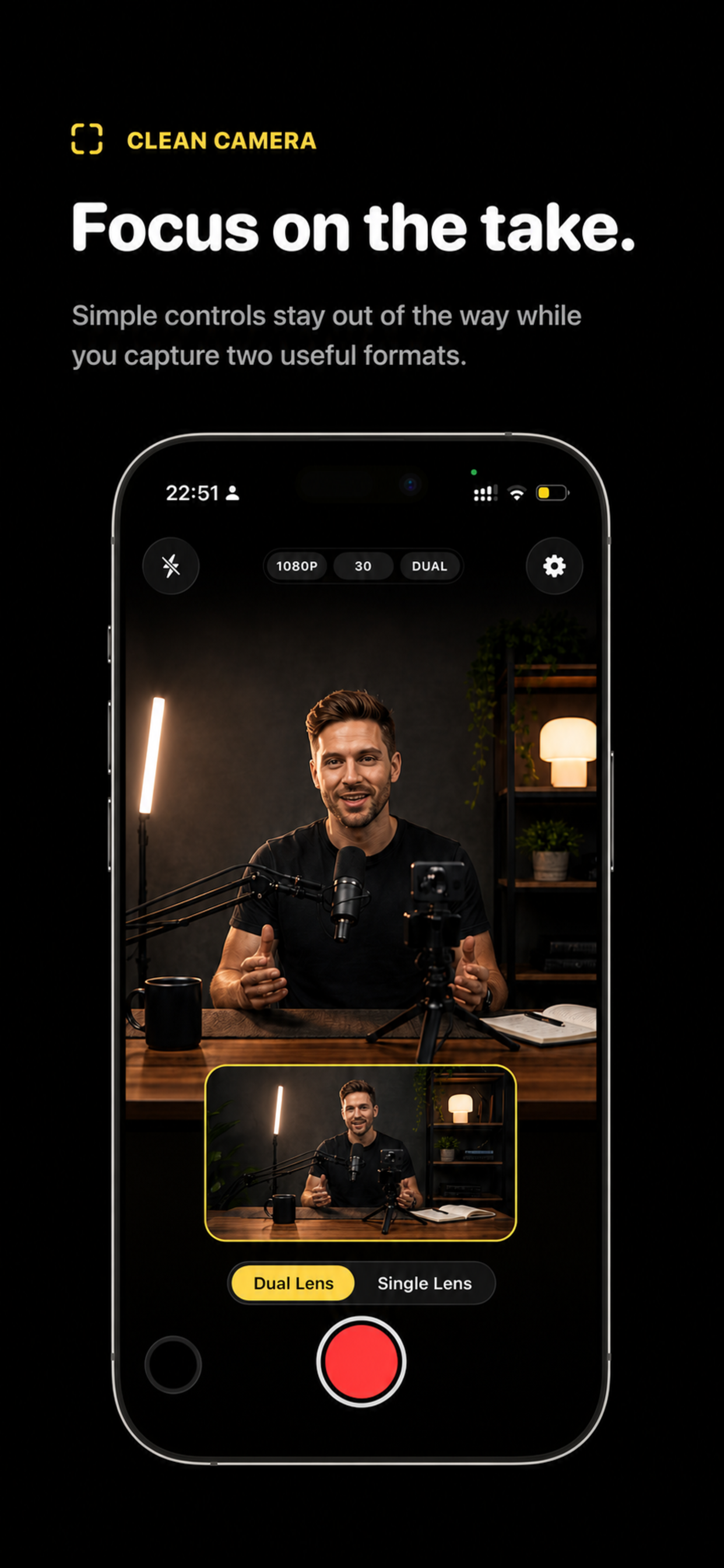 DualShot Recorder landscape and vertical video workflow
