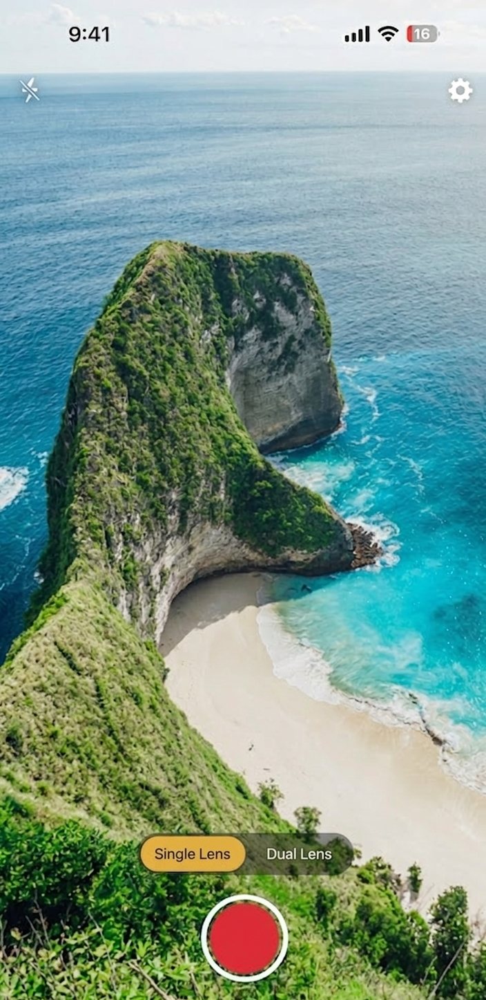 DualShot Recorder landscape capture on iPhone